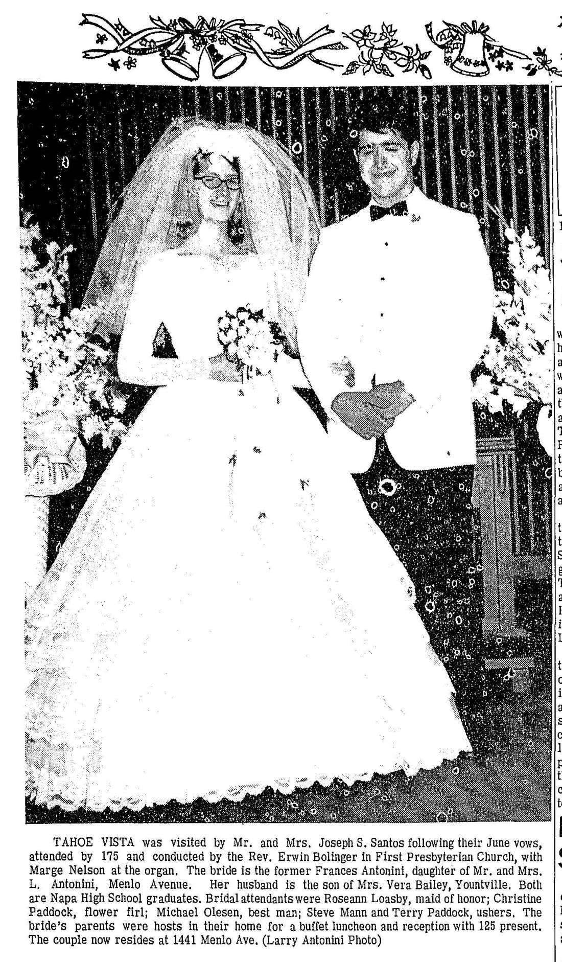 Napa newlyweds from 1967